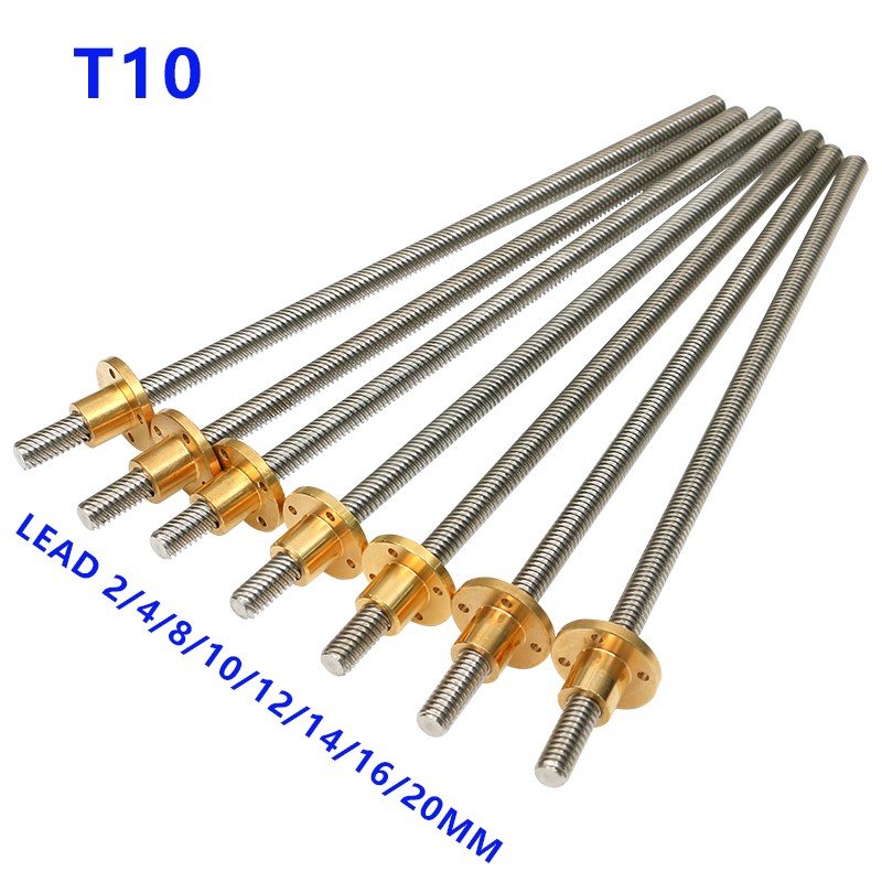Lead Screw 8Mm - 304 الفولاذ المقاوم للصدأ T10 10