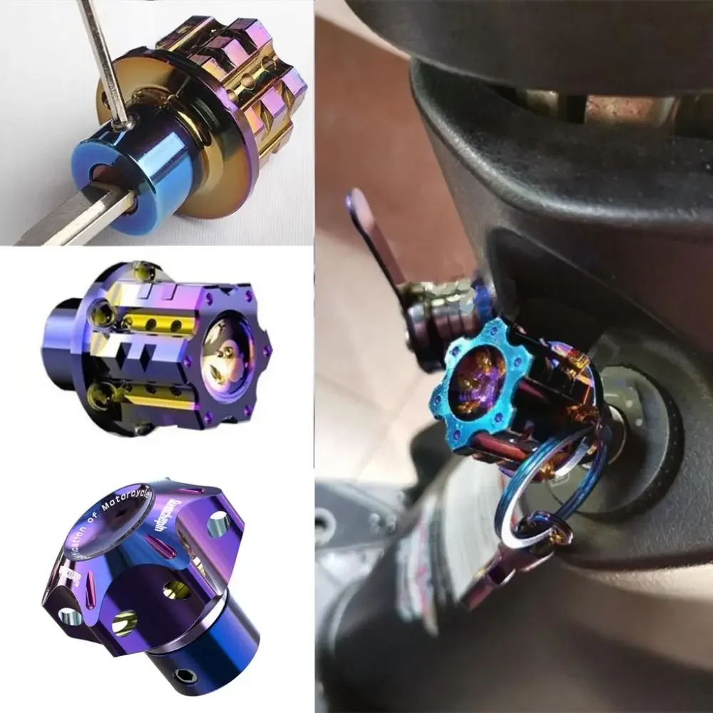 Cnc Bits - ميدالية مفاتيح ألومنيوم زرقاء عالمية الشكل،