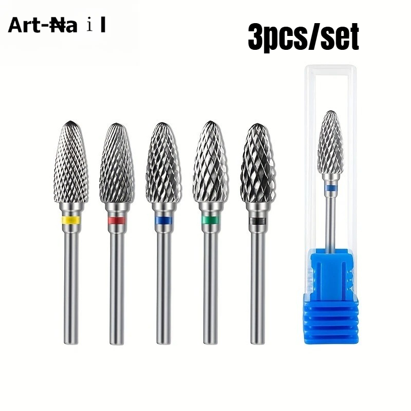 Carbide End Mill - 3 قطع من رؤوس حفر الأظافر