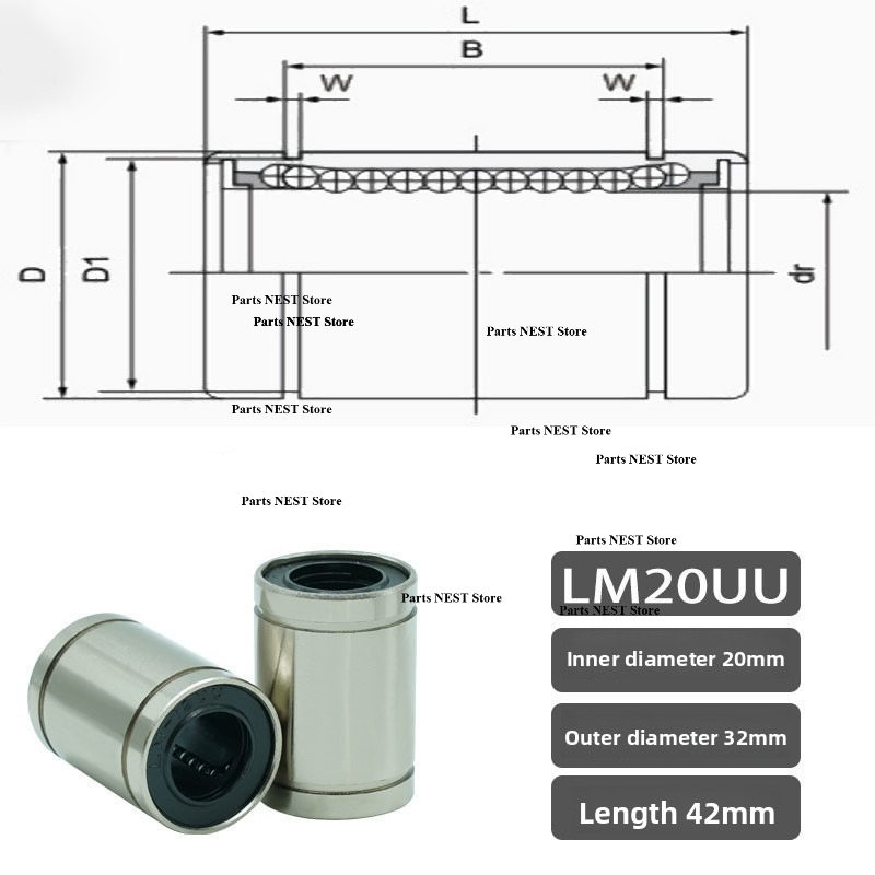 2/5 قطع محامل خطية CNC، قطع غي - مراجعة Lm8Uu Bearing وسعره