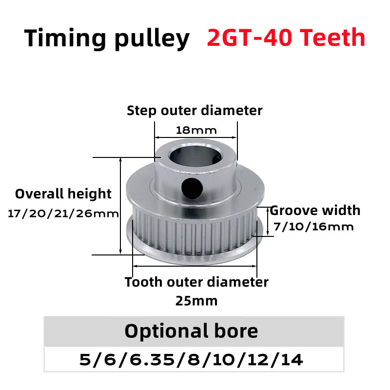 2GT 2 متر 40 الأسنان GT2 40T م - مراجعة Gt2 Pulley وسعره