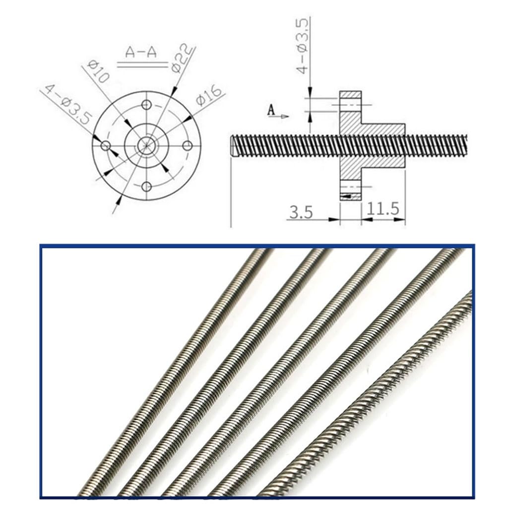 1 قطعة T6 الرصاص المسمار شفة م - مراجعة Lead Screw 8Mm وسعره