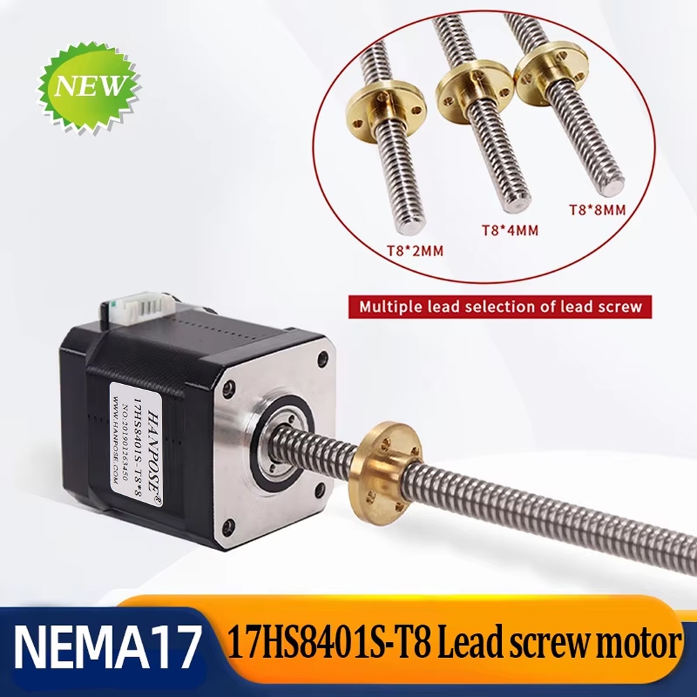 محرك خطوي NEMA17 طراز 17HS8401 - مراجعة Lead Screw 8Mm وسعره